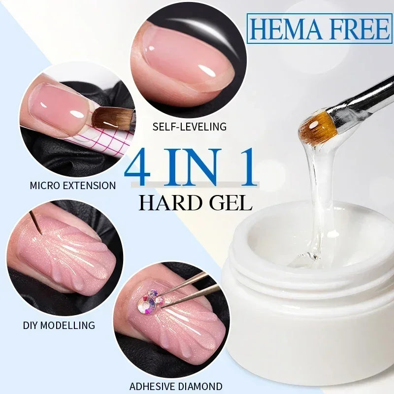 15ml base de borracha de fibra de vidro gel esmalte para unhas quebradas reparado construção rápida transparente embebe fora verniz de gel de construção uv