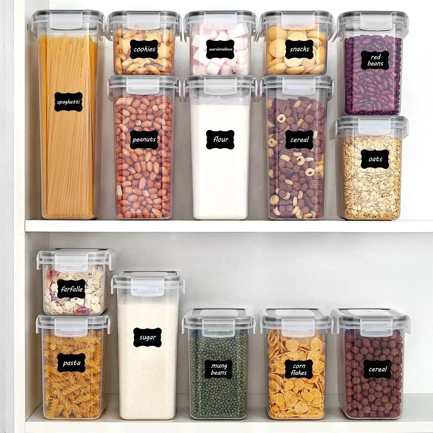 Ensemble de conteneurs de rangement alimentaire en 5 pièces - Organisateur de cuisine hermétique avec couvercles