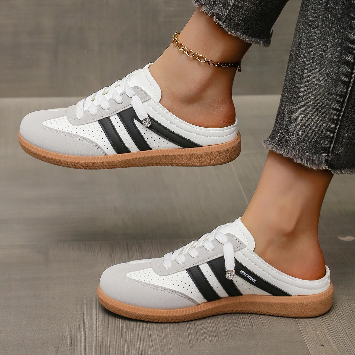 Tênis Mule Leve Feminino – Macio, Deslizante & Conforto Sem Encosto