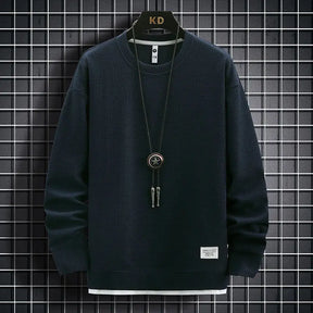 Set di waffle lounge da uomo-felpa e pantaloni casual di 2 pezzi