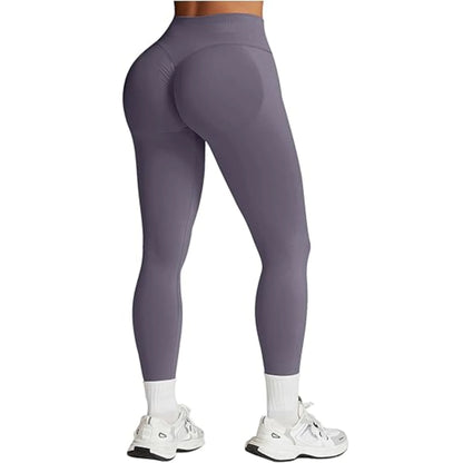 Peach-lift yogabyxor med trippel midjeband – hög midja, skulpterande passform och andningskomfort för gym och vardagsbruk.