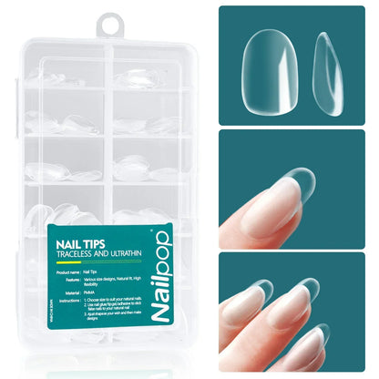 Pontas Nailpop Gel X – 120 unidades de gel macio, extensões fáceis de unhas