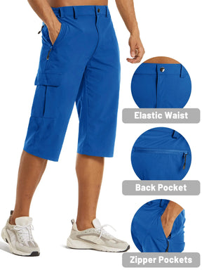 MIAMI TAC -Summer Quick Dry 3/4 Capri Pants Men's Casual Multi-Pockets Lightweight