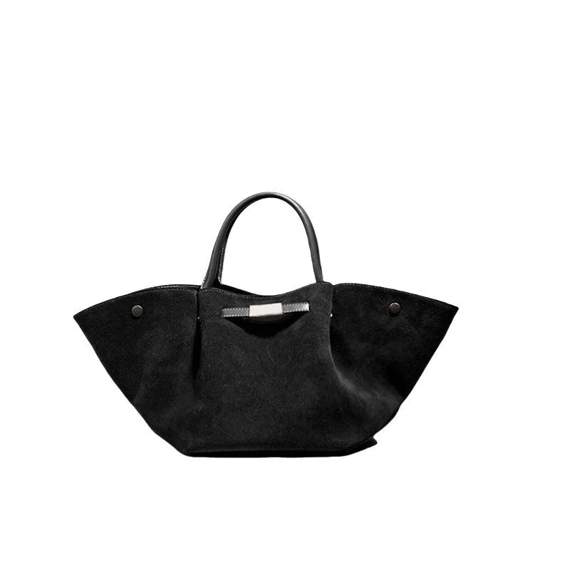 Usnjena velika torbica Suede Wings, velika torbica za čez ramo