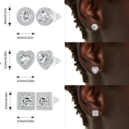 Boucles d'oreilles Halo CZ plaquées platine, en argent Sterling 925, hypoallergéniques, classiques et élégantes, bijoux à la mode, BSE 893