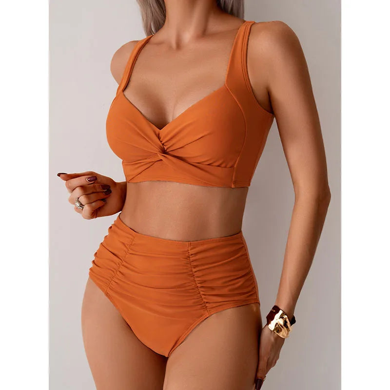 Conjunto de Bikini de Cintura Alta – Ropa de Baño Mujer