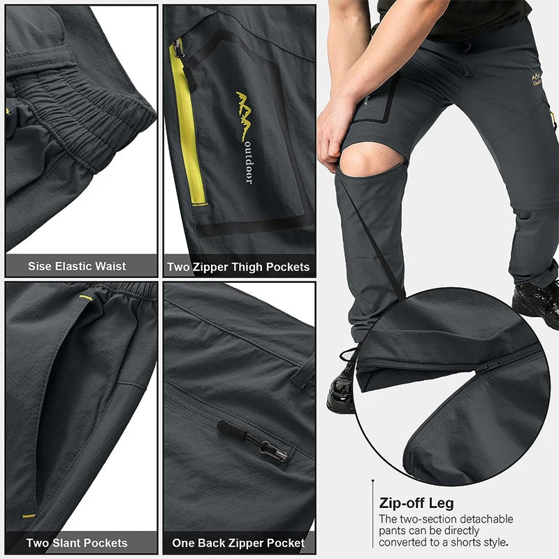 Pantalones tácticos de senderismo para hombre: impermeables y de secado rápido & Protección UV