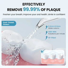 Water Flosser Cordless Oral Irrigator for Teeth Cleaning Denture Brushes for Home Travel 5 Dental Tips IPX7 Portable