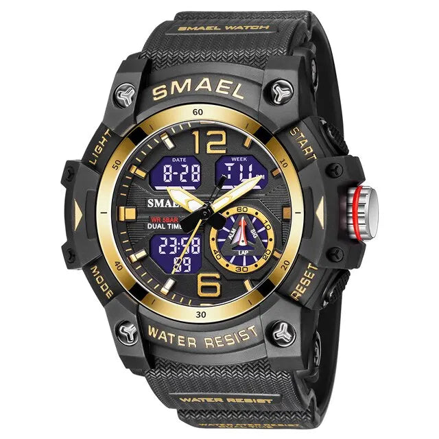Miami Men's Sports Watch - étanche, alarme, chronomètre, rétroéclairage LED et affichage à double temps
