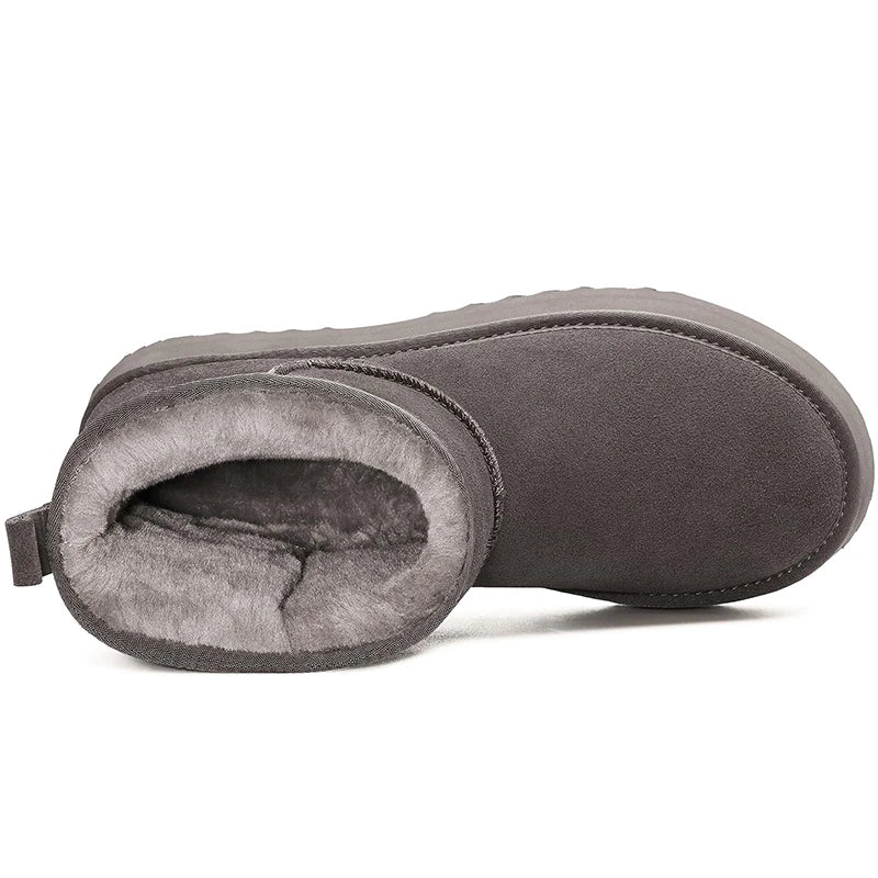 Women’s Warm Mini Mid-Calf Snow Boots – Thick-Bottomed, Fur-Lined Suede, Ultra-Comfortable Winter Shoes