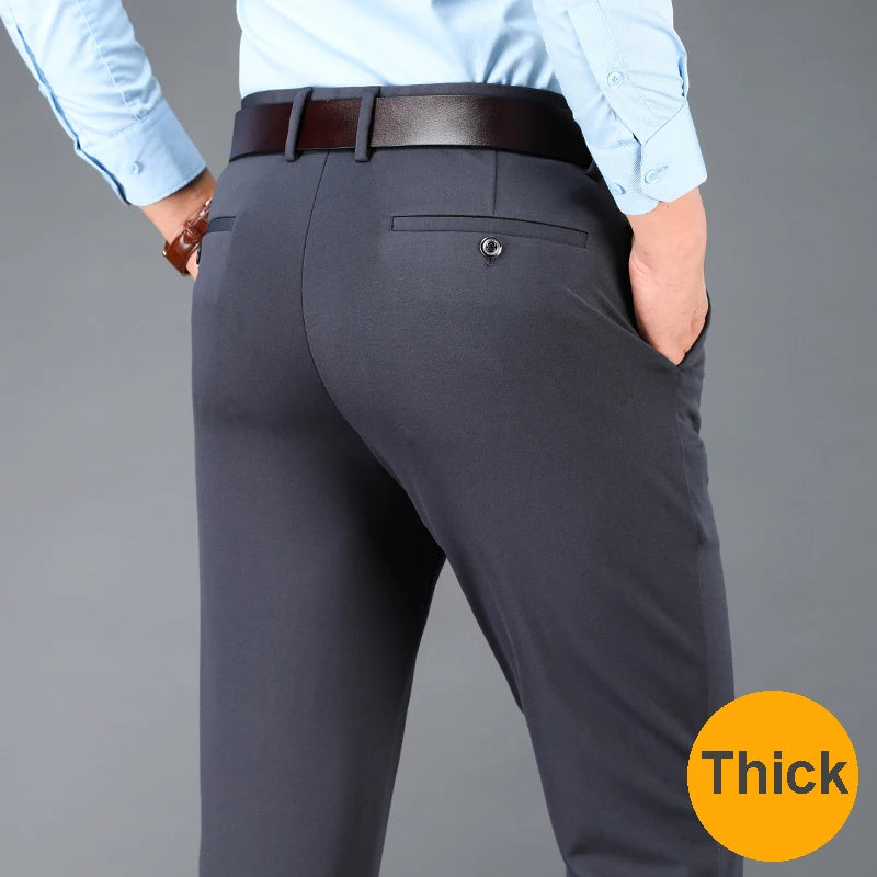 Men's Business Casual Pants - Quick Dry, Elastic & Stylish Fit