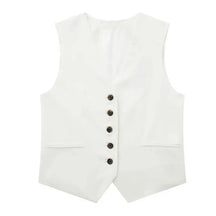 Women’s Linen Vest Shorts Set – V Neck Chic Summer Casual  Office Outfit