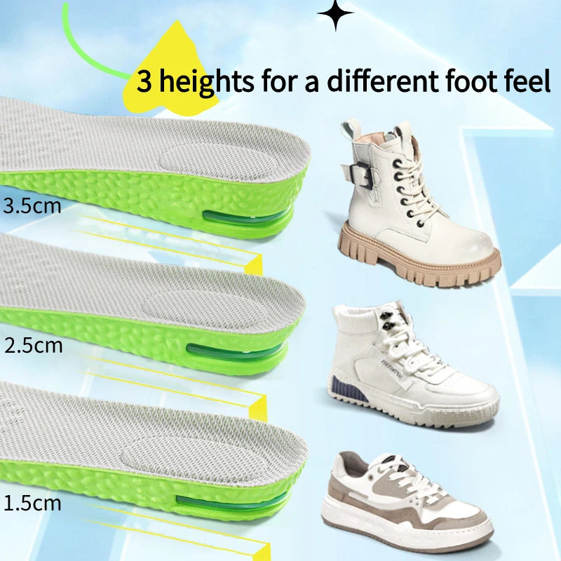 Air Cushion Insoles for Height, Shock Absorption & Odor Control
