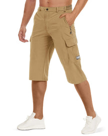 MIAMI TAC -Summer Quick Dry 3/4 Capri Pants Men's Casual Multi-Pockets Lightweight