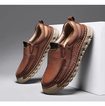 Mænds håndlavede loafers i ægte læder – ultrakomfortable fritidssko