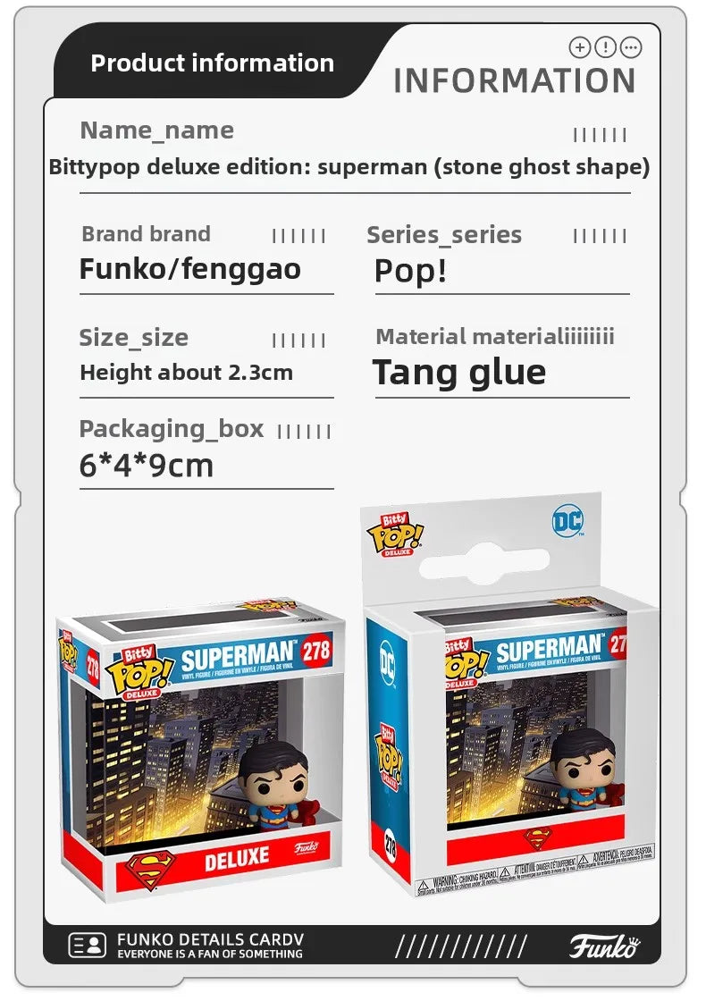 Édition authentique Funko Pop ™ DC Superman & Batman Deluxe Edition Anime Action Desktop Decoration Ornement Toys Collectible Modèle