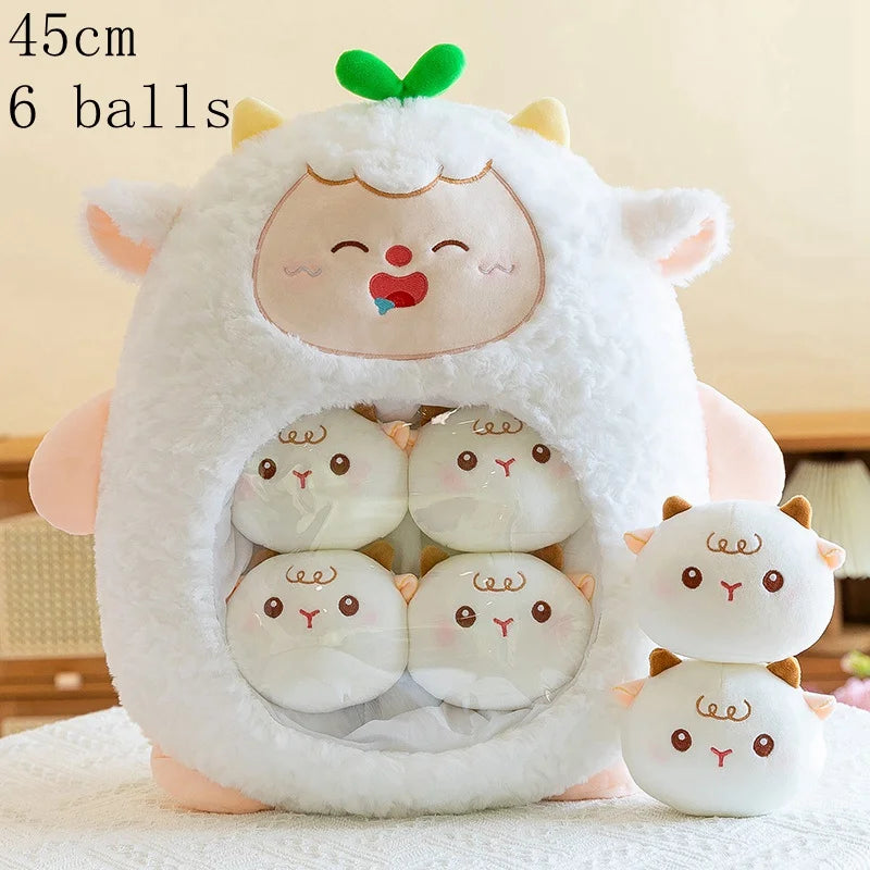 Schattig dieren pluche kussen - mini candy tas poppen voor kindercadeaus