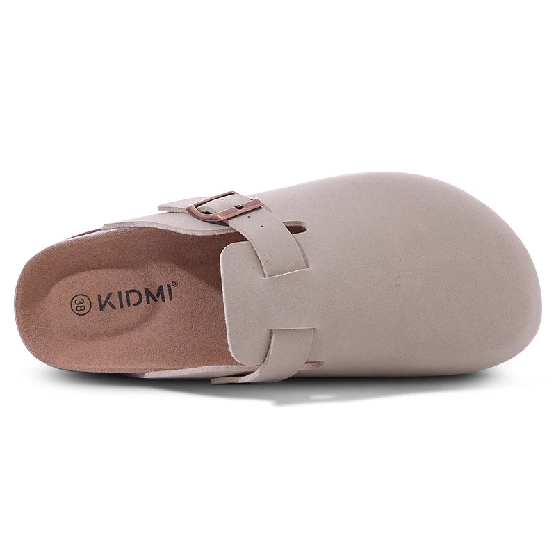 Fashion Suede Platform Mules – Soft Cork Clogs with Arch Support for All-Day Comfort