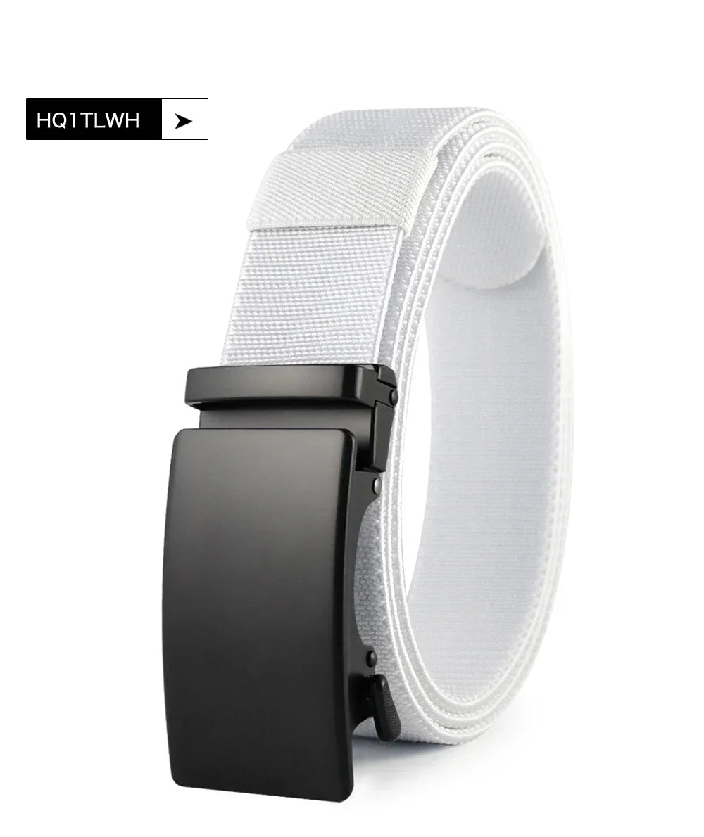 Sports Elastic Tactical Belt – Automatic Metal Buckle, Stretch Nylon Military Unisex Belt (115–150CM)