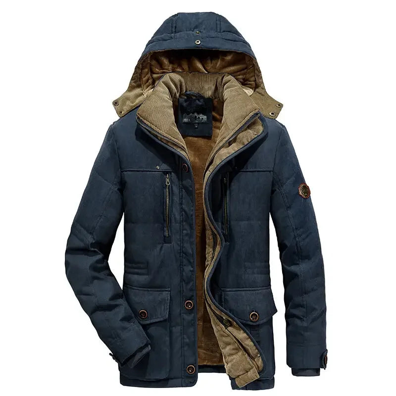 Waterproof Fleece Hooded Men Outdoor Jacket - Inclusive sizes — up to 6XL