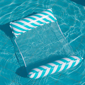 Chaise de salon gonflable à rayures pliables, adaptée aux fêtes de piscine et lits flottants de loisirs de plage avec dossier net