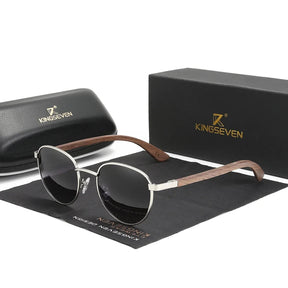 Sonnenbrille -Handgefertigte Walnussholz -Sonnenbrillen -Unisex -Design mit polarisierten Spiegellinsen und UV400 -Schutz