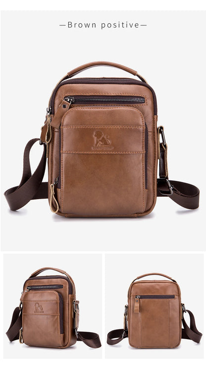 Men’s Retro Leather Crossbody – Premium Cowhide, Timeless Style & Everyday Functionality