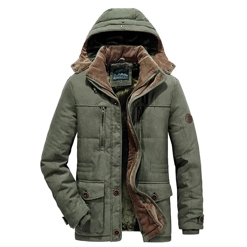 Waterproof Fleece Hooded Men Outdoor Jacket - Inclusive sizes — up to 6XL