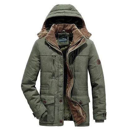 Waterproof Fleece Hooded Men Outdoor Jacket - Inclusive sizes — up to 6XL