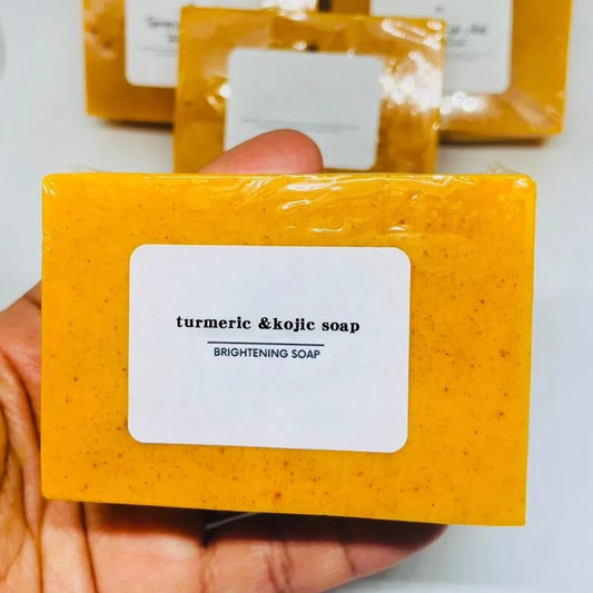 KIt 6x100g Turmeric Hand Made Soap, Lemon Kojic Acid Soap - Melasma - Dark Spots - Acne Marks