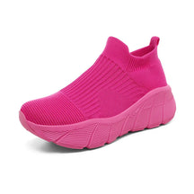 Fashion Platform Sports Shoes High Top Knit Casual Sneakers Lightweight Breathable Slip-on Running Shoes