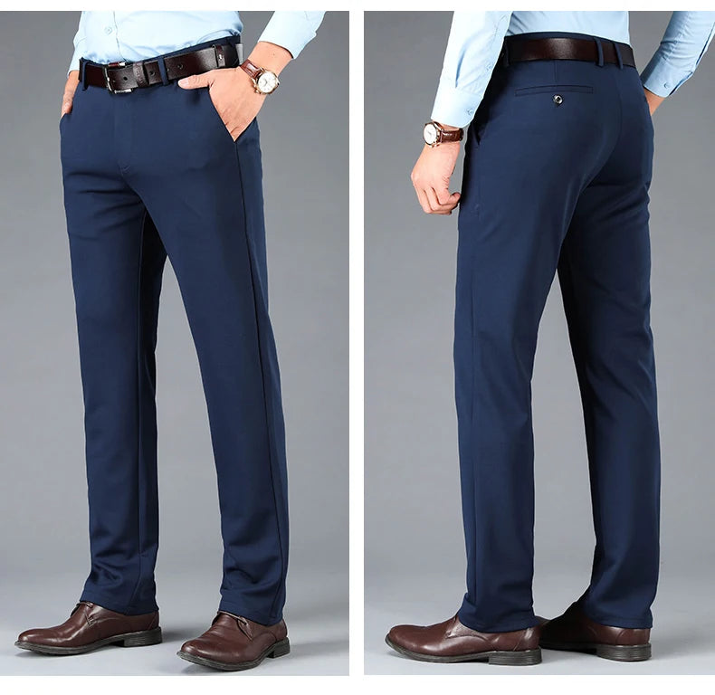 Calça masculina casual de negócios – secagem rápida, elástica & ajuste elegante