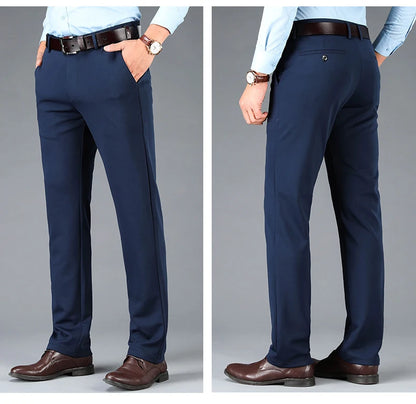 Calça masculina casual de negócios – secagem rápida, elástica & ajuste elegante