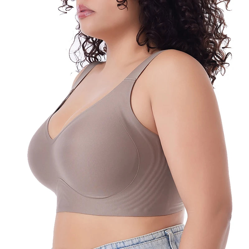 Push up reggiseno per le donne senza cuciture plus size reggiseni sottile tazza wirelette bralelette sexy brassere femme m-6xl