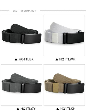 Sports Elastic Tactical Belt – Automatic Metal Buckle, Stretch Nylon Military Unisex Belt (115–150CM)
