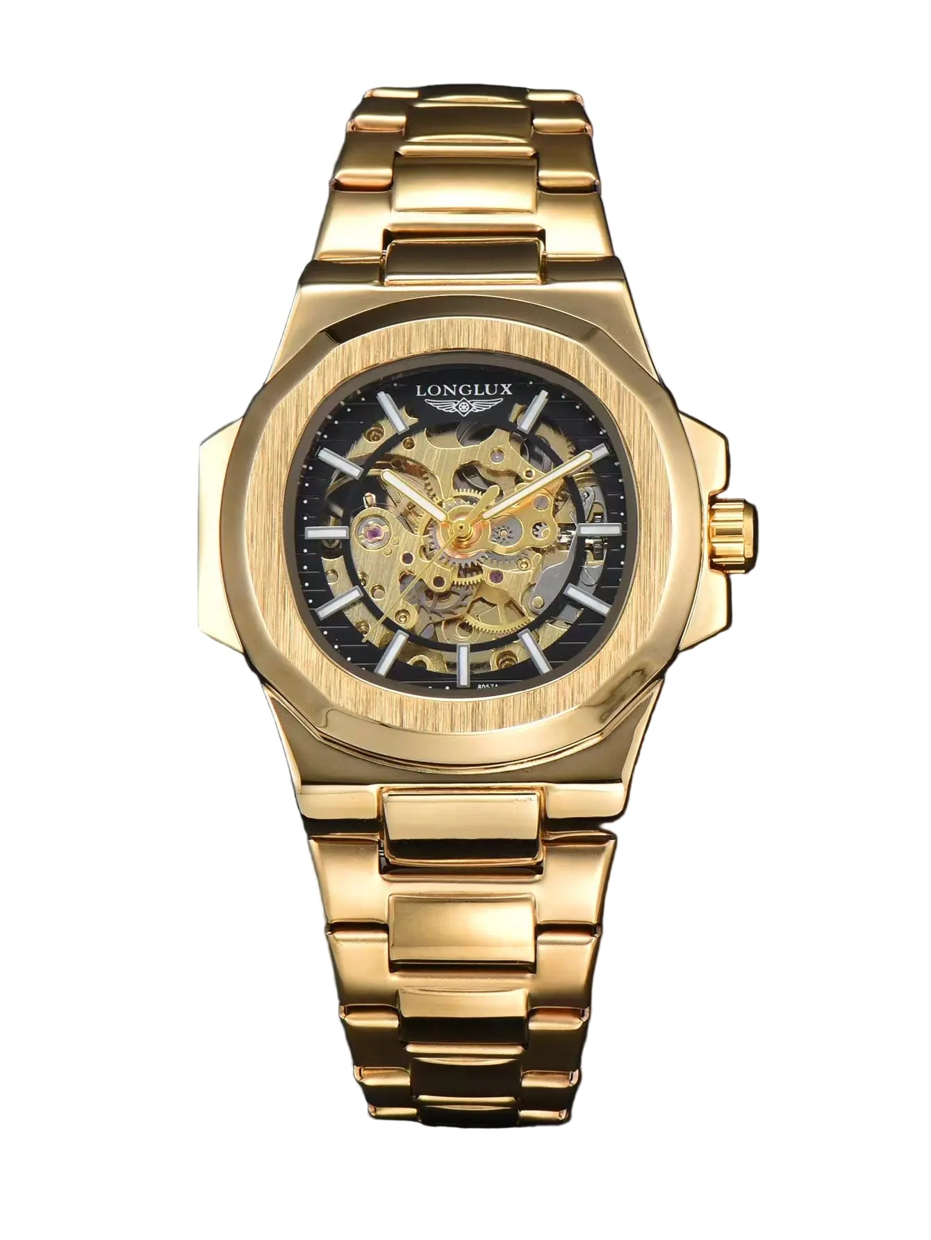 MIAMI DESIGN -LONGLUX™ Herre automatisk mekanisk ur luksus ure vandtæt skelet ur i rustfrit stål