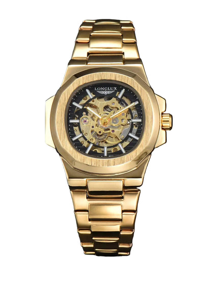 MIAMI DESIGN -LONGLUX™ Herre automatisk mekanisk ur luksus ure vandtæt skelet ur i rustfrit stål