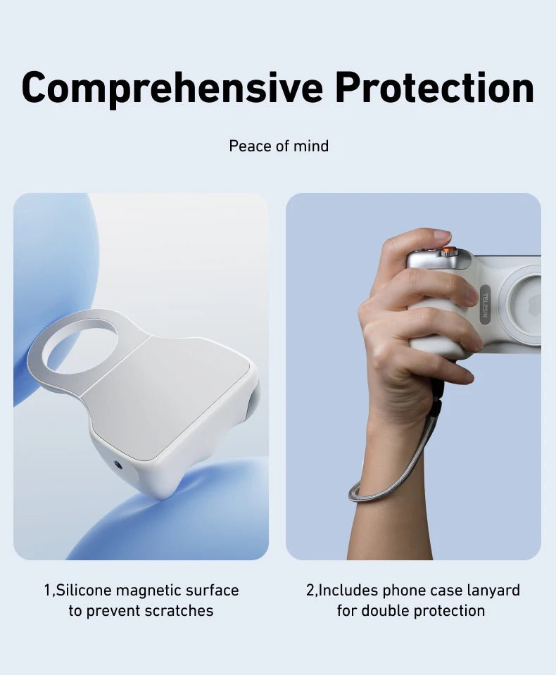 TELESIN ™ Phone Camera Shoot Hand Grip - Magnétique Portez avec télécommande pour iPhone et Android