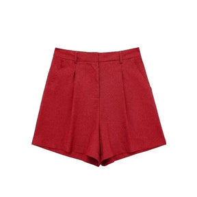 Women’s Linen Vest Shorts Set – V Neck Chic Summer Casual  Office Outfit