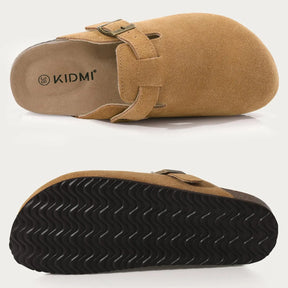 Genuine Suede Clogs – Unisex Comfort with Arch Support & Cork Footbed