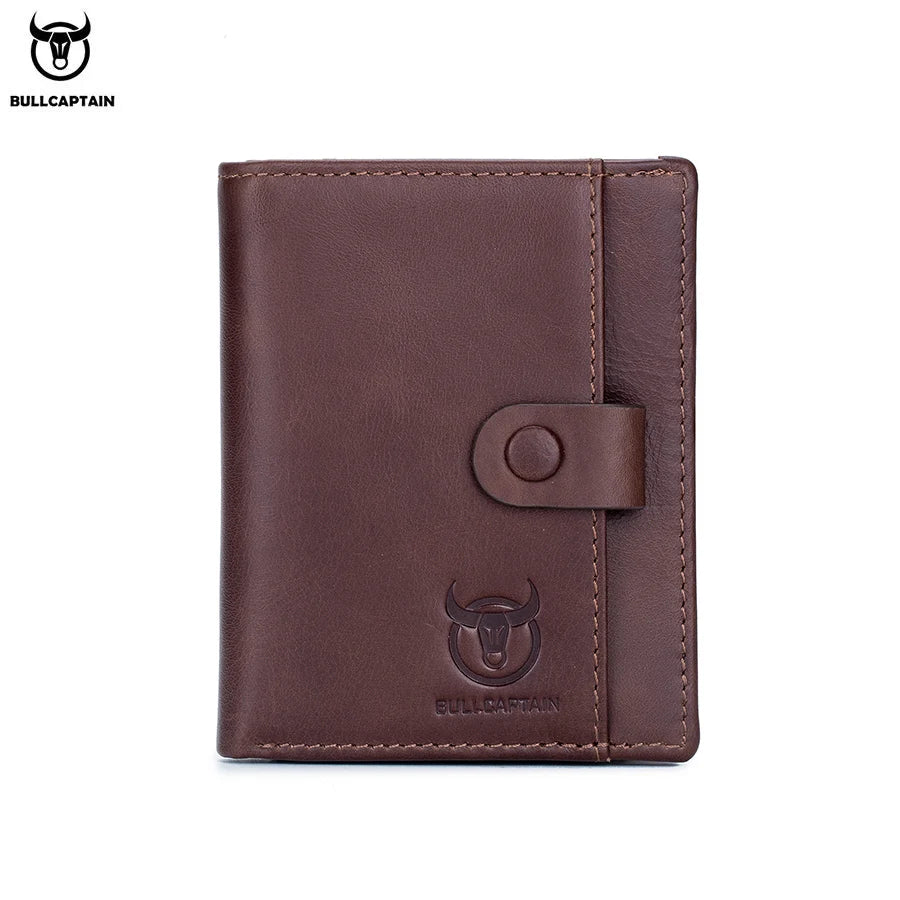 BULLCAPTAIN™ RFID Men’s Genuine Leather Wallet – Anti-Theft & Anti-Pickpocket -Zipper Coin &Card Holder
