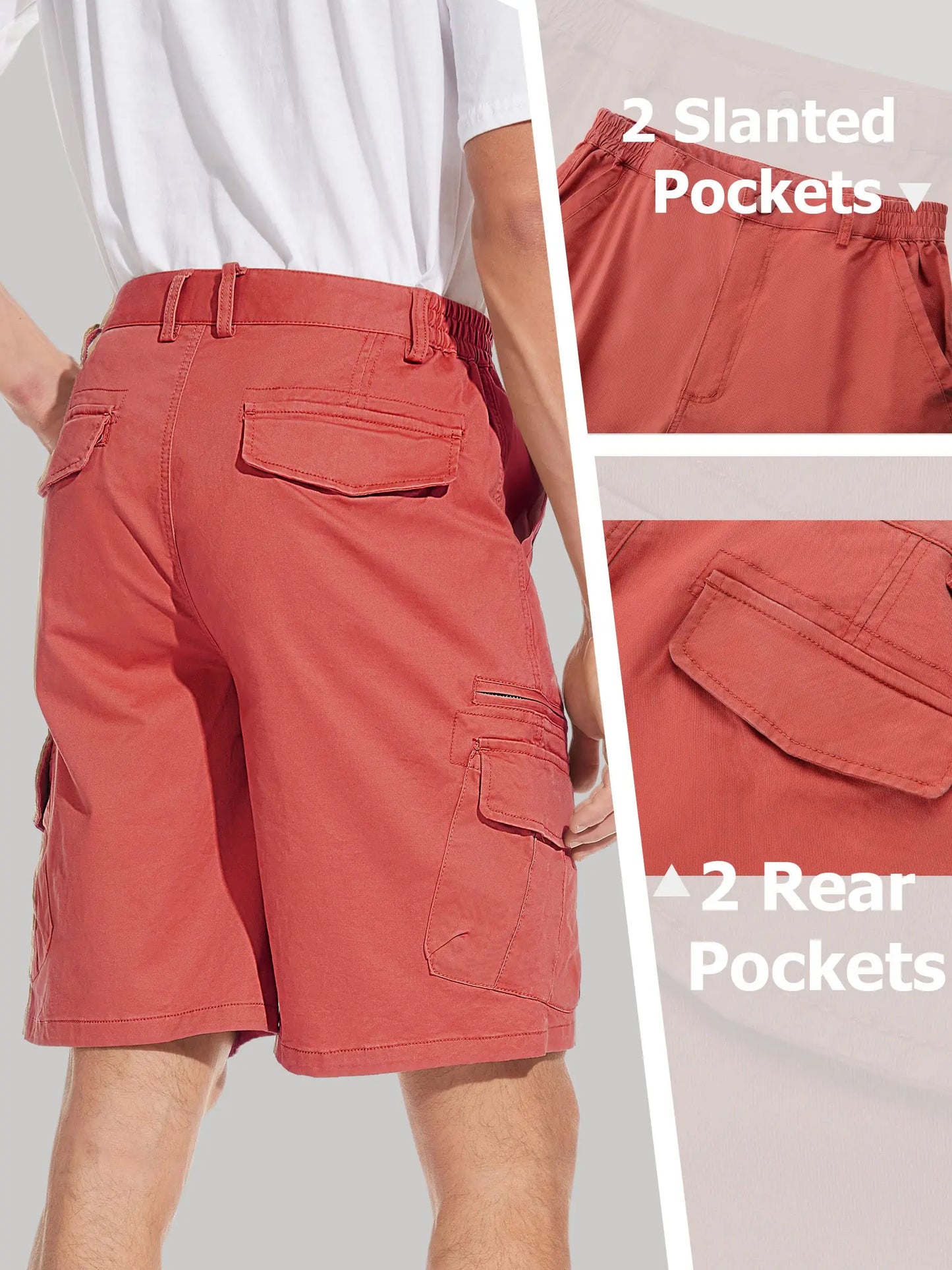 MIAMI DESIGN – TAC Cargo Shorts 97 % bomuld Herre Loose Fit Multi-lommer Retro Outdoor