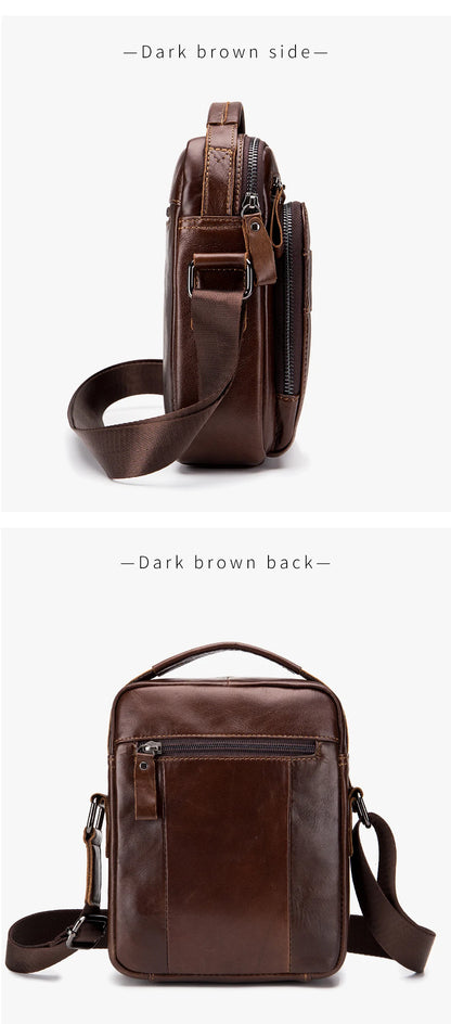 Men’s Retro Leather Crossbody – Premium Cowhide, Timeless Style & Everyday Functionality
