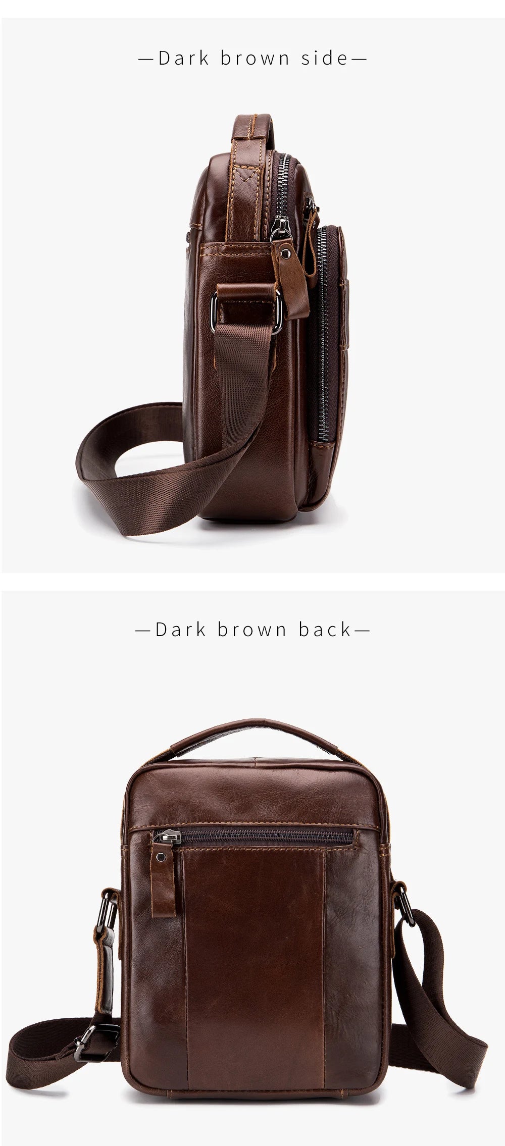 Sac bandoulière rétro en cuir pour homme – Cuir de vachette de qualité supérieure, style intemporel & Fonctionnalités quotidiennes