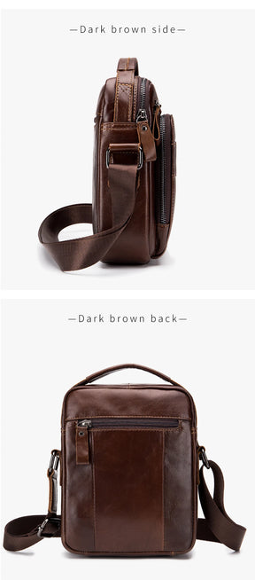 Sac bandoulière rétro en cuir pour homme – Cuir de vachette de qualité supérieure, style intemporel & Fonctionnalités quotidiennes