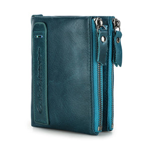 Guido portafoglio in pelle Donne Donne Luxury Brand Double-Zipper Piccola per piccola moneta Female Classic Bag del supporto per carta d'identità