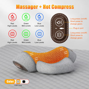 Masajeador de cuello eléctrico almohada cervical compresa de compresa de vibración de vibración tracción de cuello de cuello relajado soporte de columna de columna