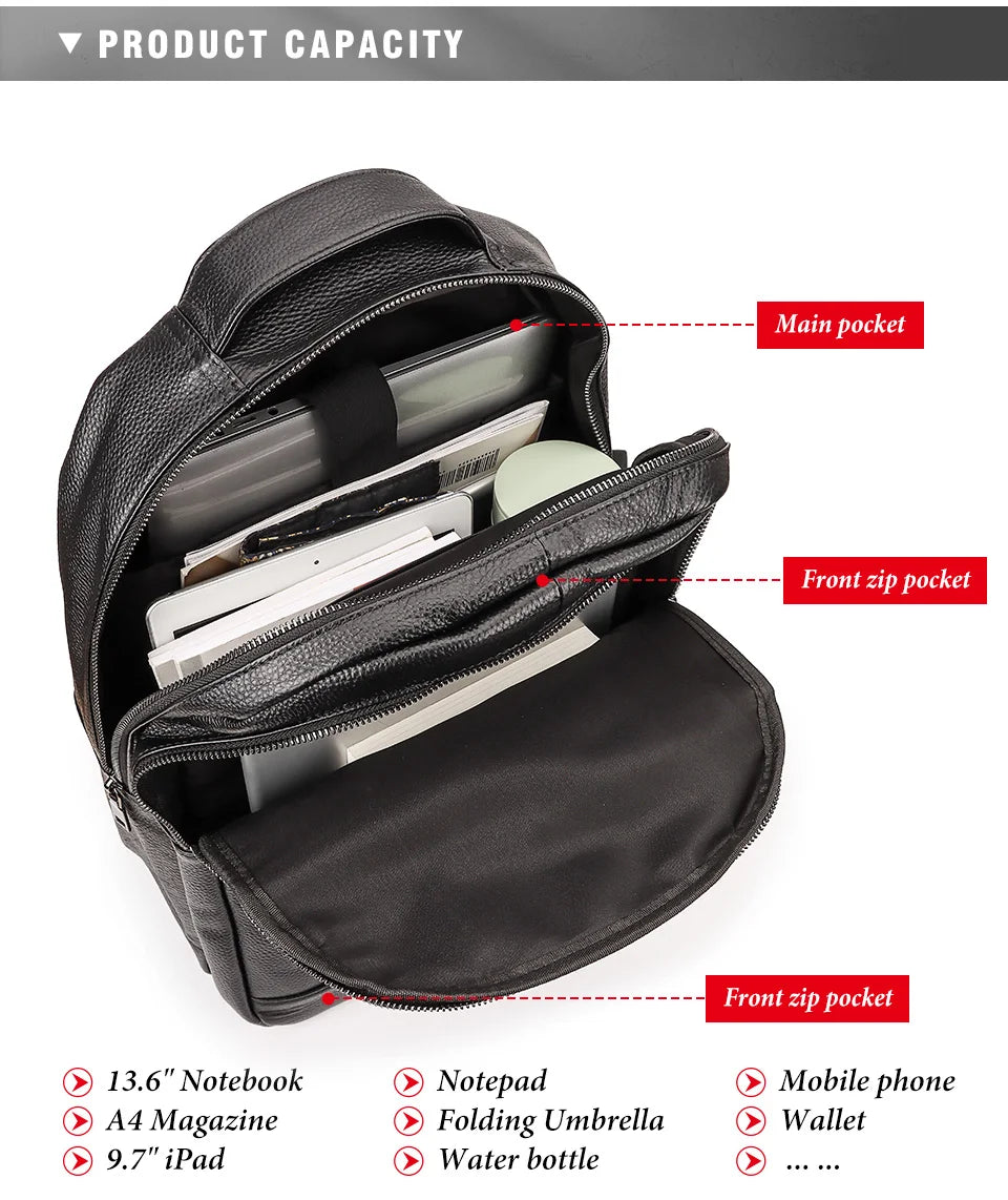 Genuine Leather Unisex Backpack – Elegance Meets Everyday Function