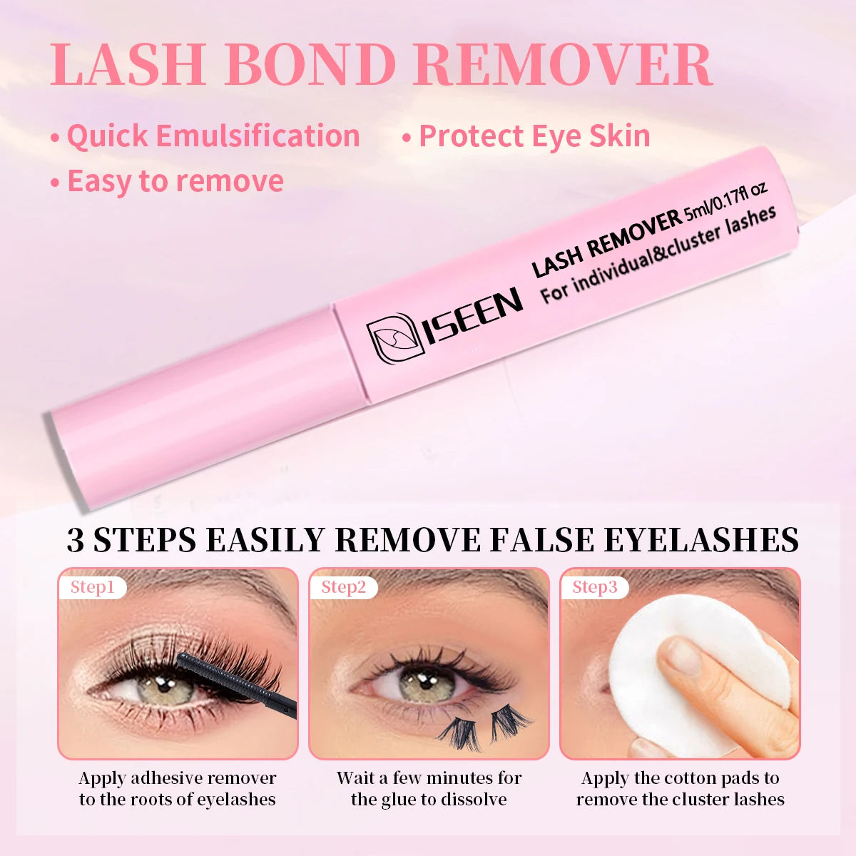 Iseen DIY segmentée fausses de cils ensemble de cils de grande capacité livre de cils en cluster avec de la colle, retirer la colle, twezeer, pinceau