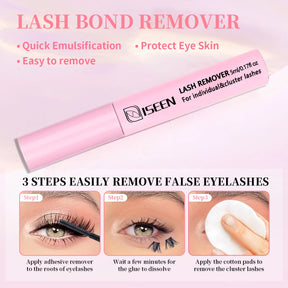 Iseen DIY segmentée fausses de cils ensemble de cils de grande capacité livre de cils en cluster avec de la colle, retirer la colle, twezeer, pinceau